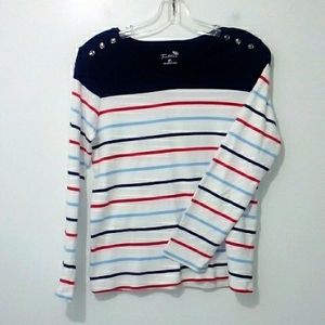 Tradition cotton striped long sleeve top